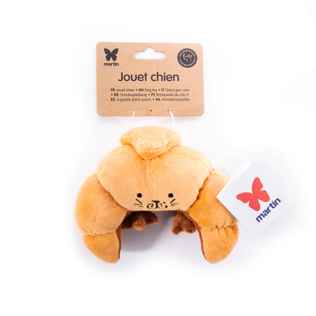 Martin Croissant Pluche Hondenknuffel 19x15x7 cm