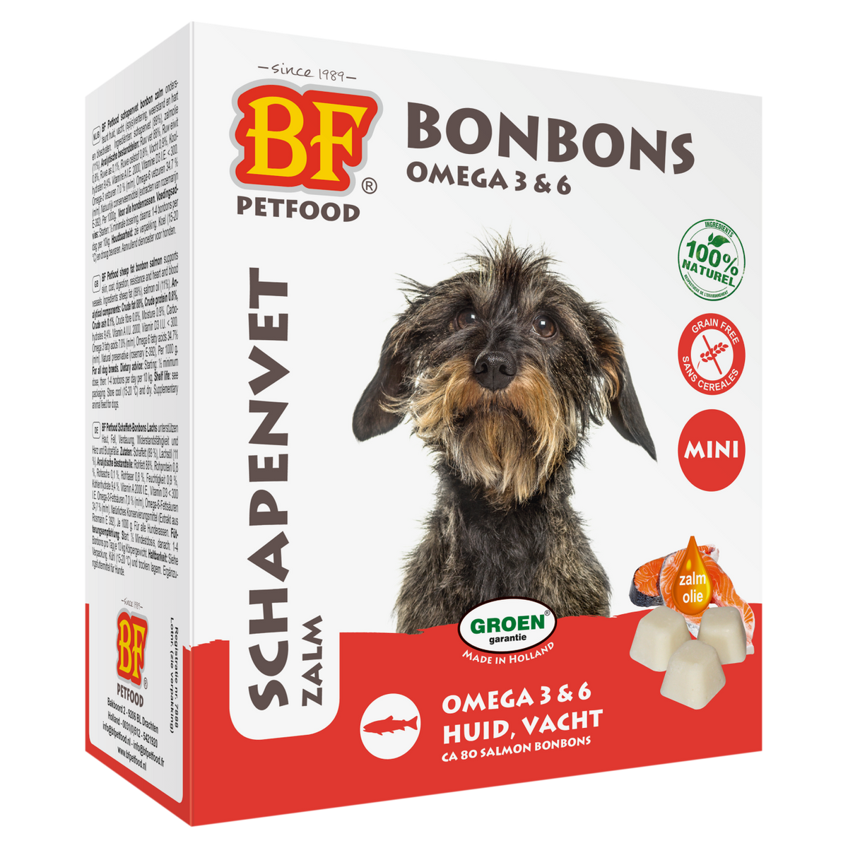 BF Petfood Schapenvet Mini Bonbons Zalm 80 stuks