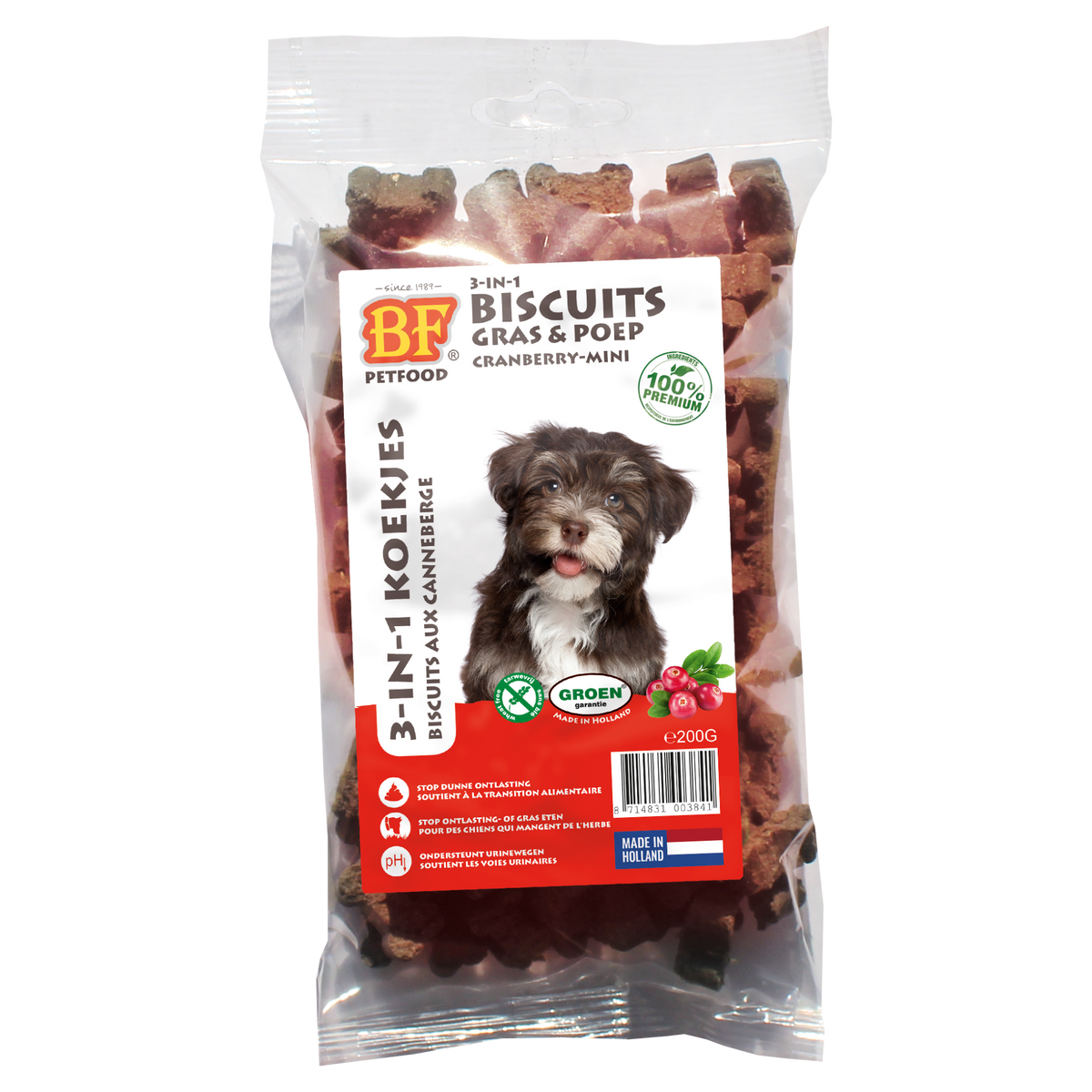 BF Petfood 3-in-1 Hondenkoekjes Mini Cranberry 200 gr