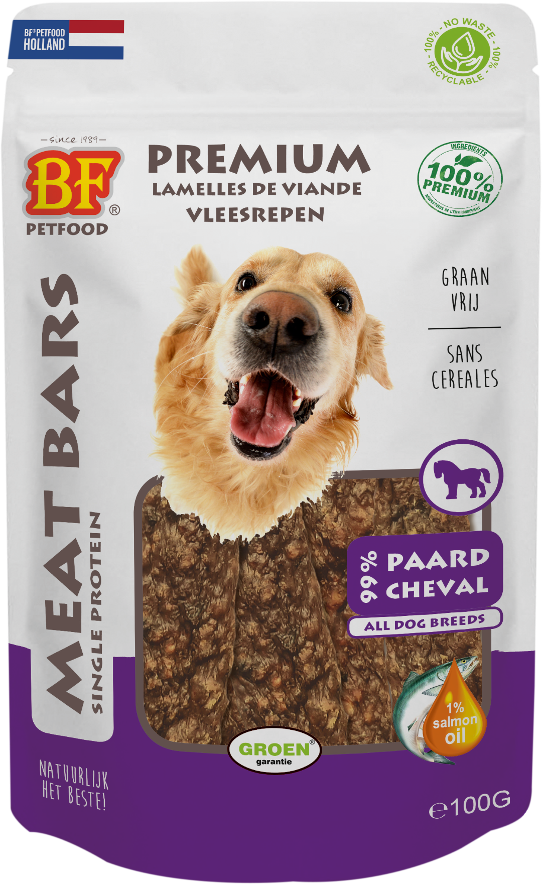 BF Petfood Meat Bars Paard 100 gr