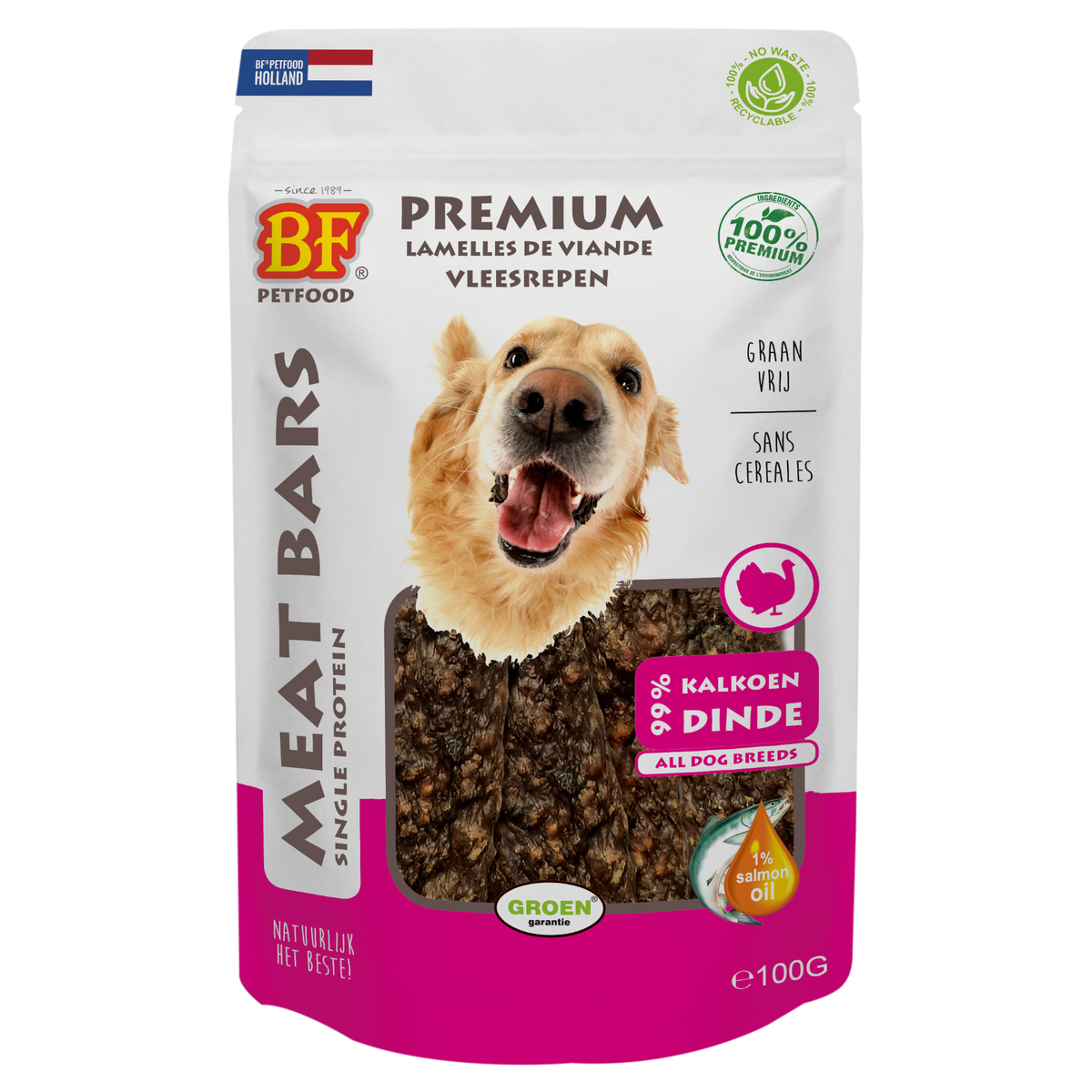 BF Petfood Meat Bars Kalkoen 100 gr