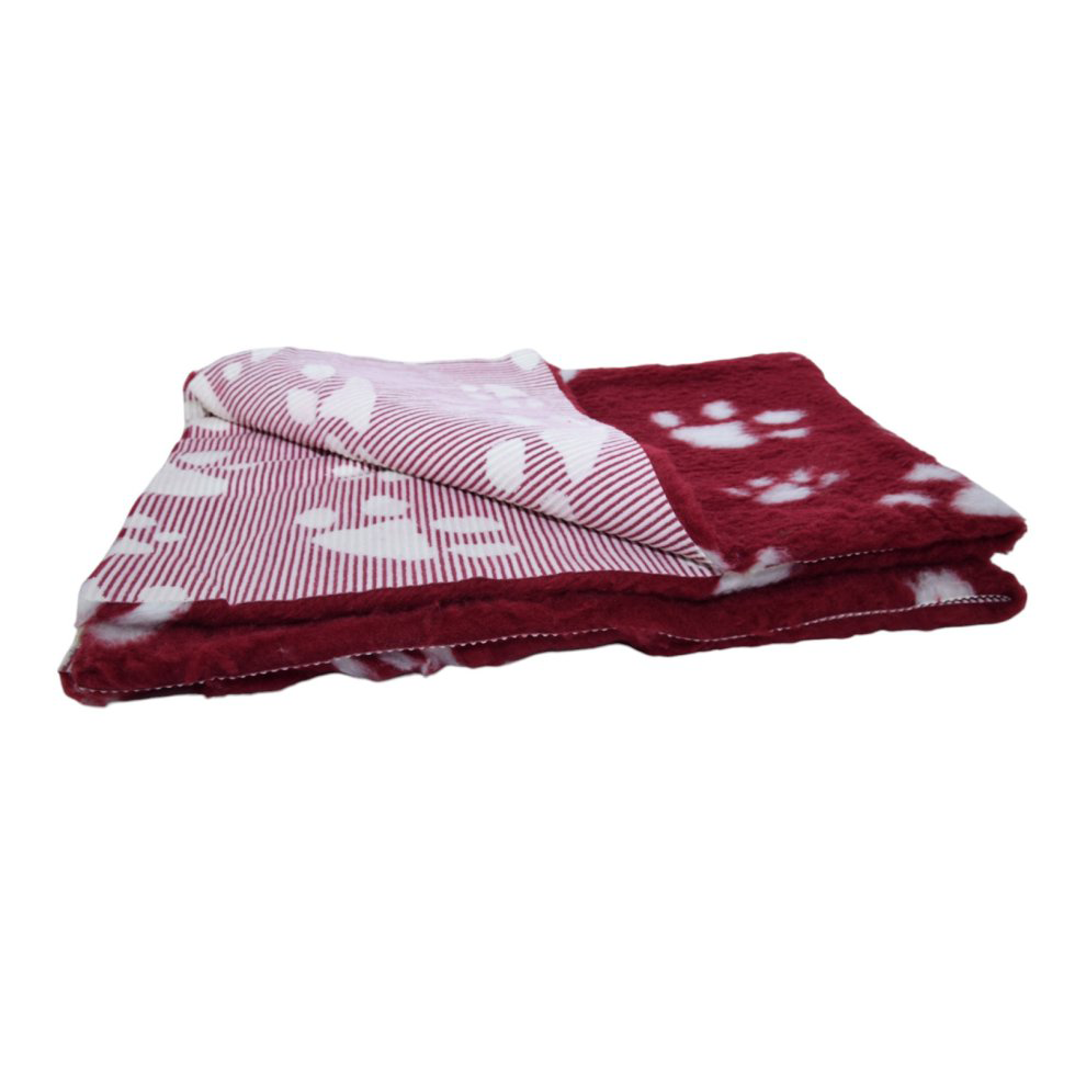 Vetbed Bordeaux met Witte Pootjes 100x150 cm
