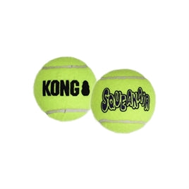 KONG SqueakAir Tennisballen Geel met Piep M 6,5 cm 3 st