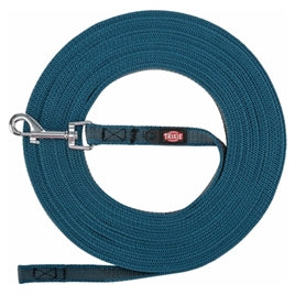Trixie Sleeplijn met Rubber Anti-Slip Petrol Blauw S/M 5 meter x 1,5 cm