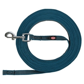 Trixie Sleeplijn met Rubber Anti-Slip Petrol Blauw L/XL 15 meter x 1,7 cm