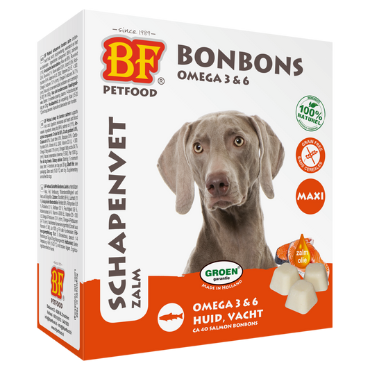 BF Petfood Schapenvet Maxi Bonbons Zalm 40 Stuks