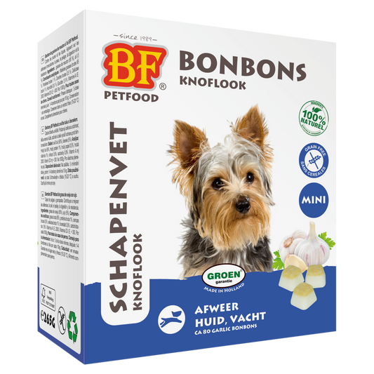 BF Petfood Schapenvet Mini Bonbons Knoflook 80 stuks