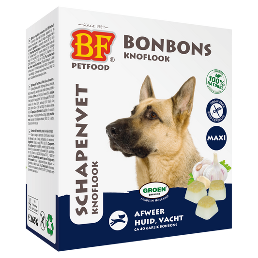 BF Petfood Schapenvet Maxi Bonbons Knoflook 40 Stuks