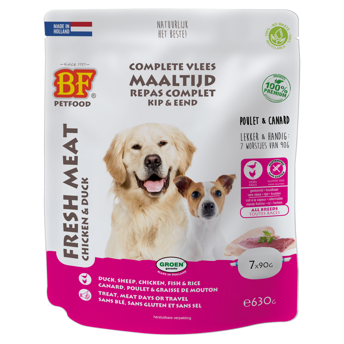 BF Petfood Vleesvoeding Eend 630 gr