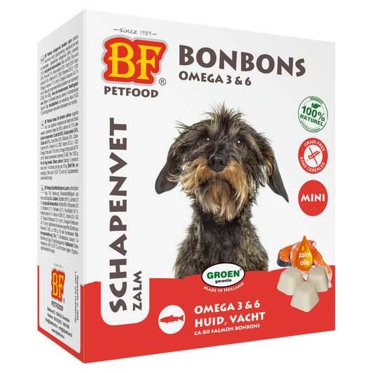BF Petfood Schapenvet Mini Bonbons Zalm 80 stuks