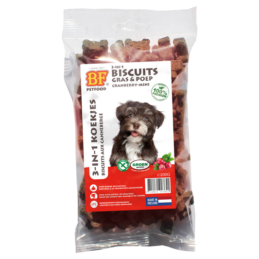 BF Petfood 3-in-1 Hondenkoekjes Mini Cranberry 200 gr
