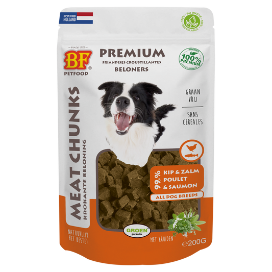 BF Petfood Meat Chunks Kip & Zalm 200 gr