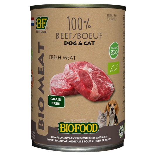 BF Petfood Organic Hond 100% Rund Blik 400 gr