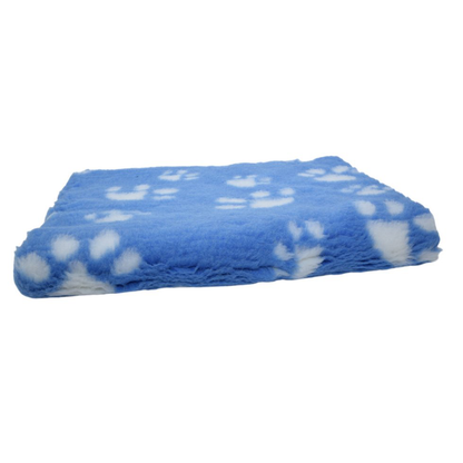 Vetbed Blauw met Witte Pootjes 100x150 cm