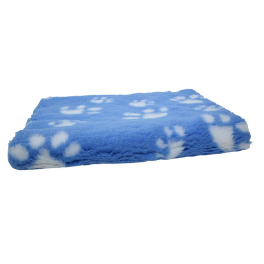 Vetbed Blauw met Witte Pootjes 100x150 cm